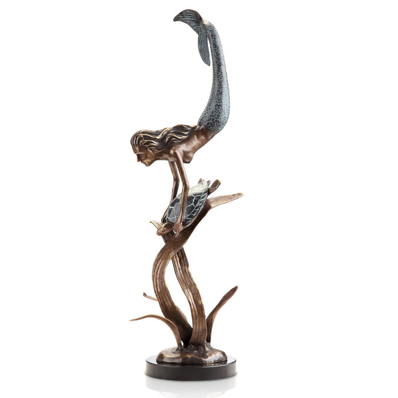 Deep Sea Pals- Mermaid and Turtle Sculpture