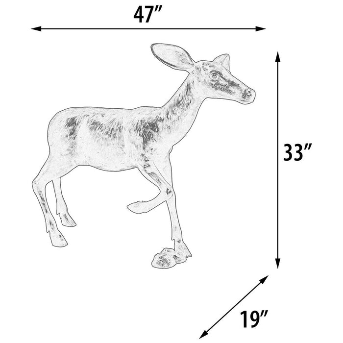 Walking Doe Deer Bronze Sculpture