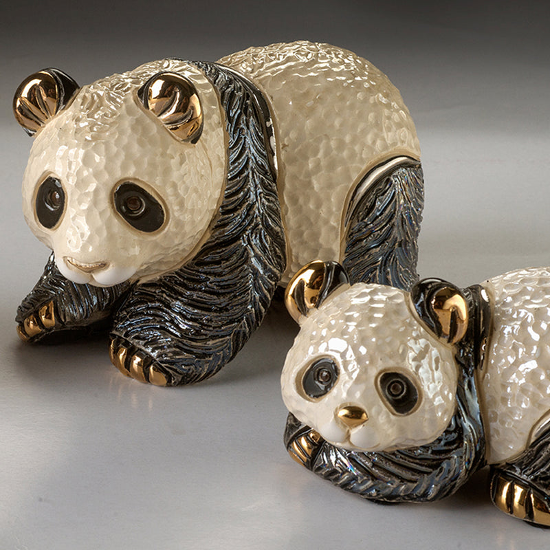 De Rosa Panda Family Figurines Set of 2-Ceramic