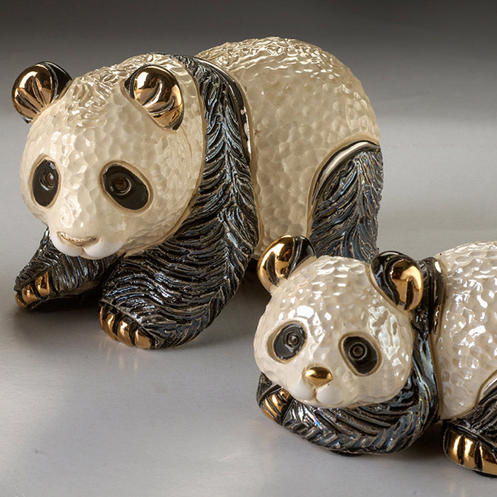 De Rosa Panda Family Figurines Set of 2-Ceramic