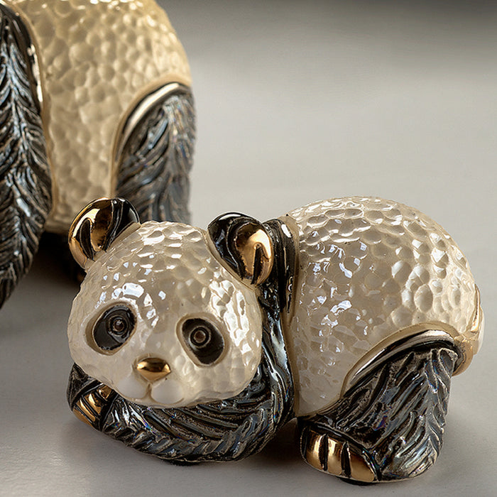 De Rosa Panda Family Figurines Set of 2-Ceramic