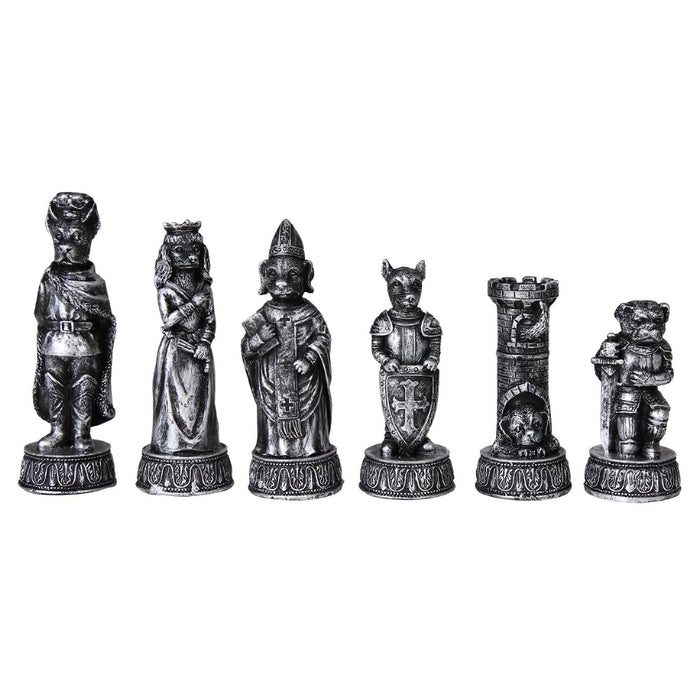 Medieval Cats vs Dogs Chess Set