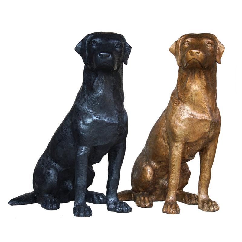 Bronze Sitting Labrador Retriever Sculpture