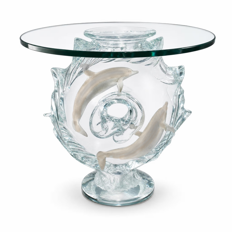 dolphin side table on white background
