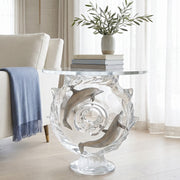end table with dolphins in design