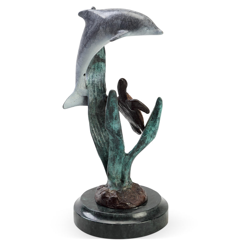 Paradise Dolphin and Turtle Statue