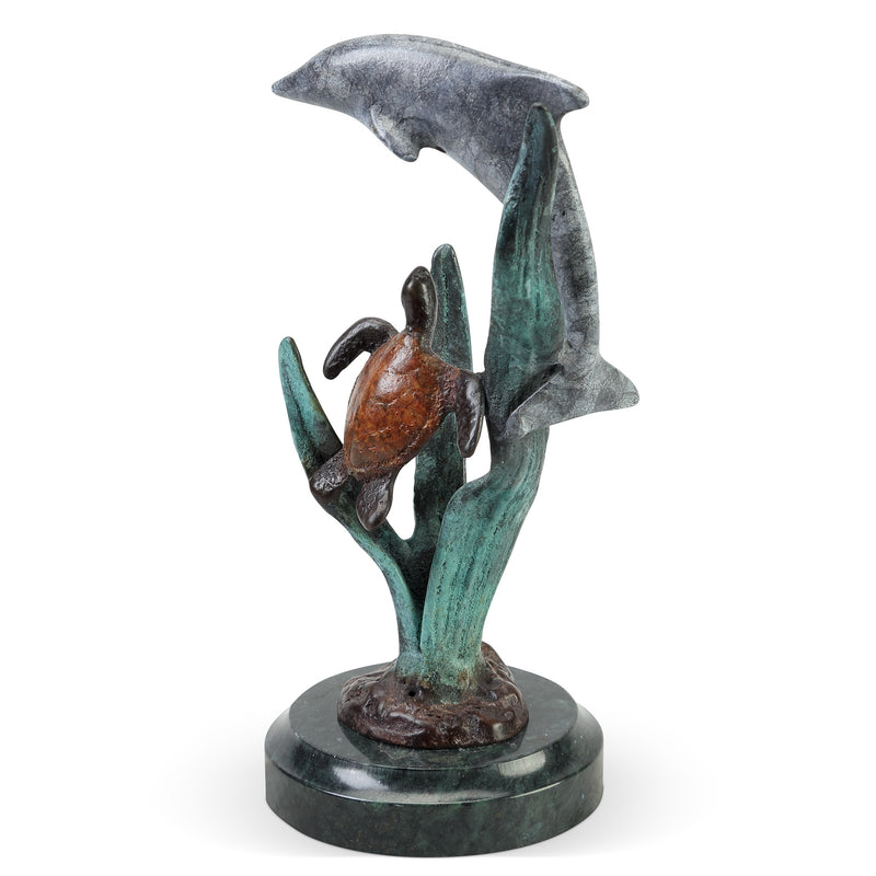 Paradise Dolphin and Turtle Statue