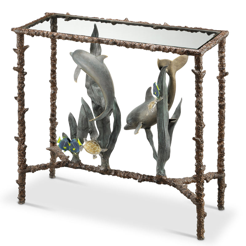 Dolphin Duo Lobby Console Table