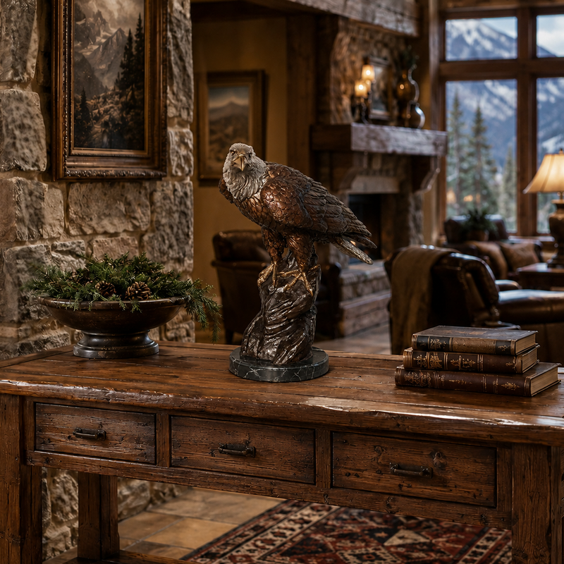 Sitting Eagle Tabletop Sculpture-22"H