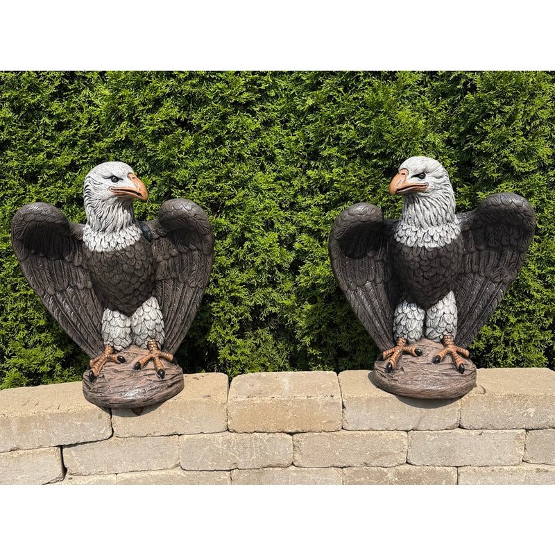 Eagle Garden Statue Set of 2- Cast Stone