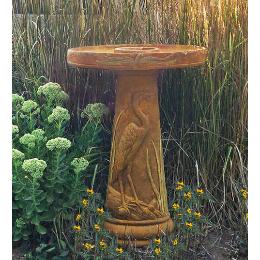 Egret Birdbath-Cast Stone