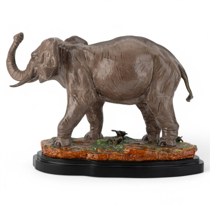 Elephant Sculpture-Porcelain & Bronze