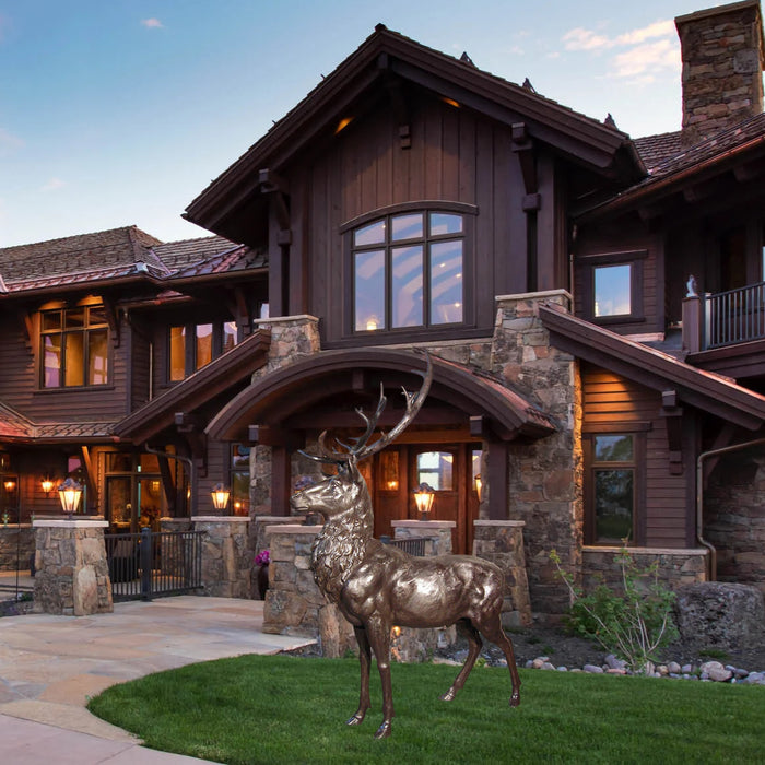 Large Elk Bronze Sculpture