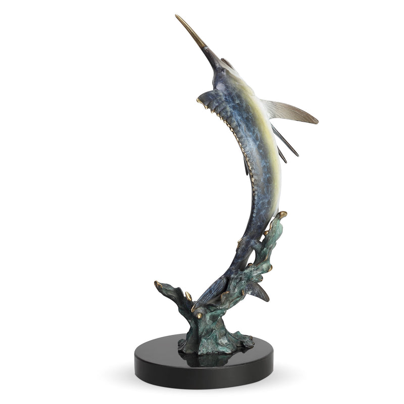 Excited Blue Marlin Sculpture