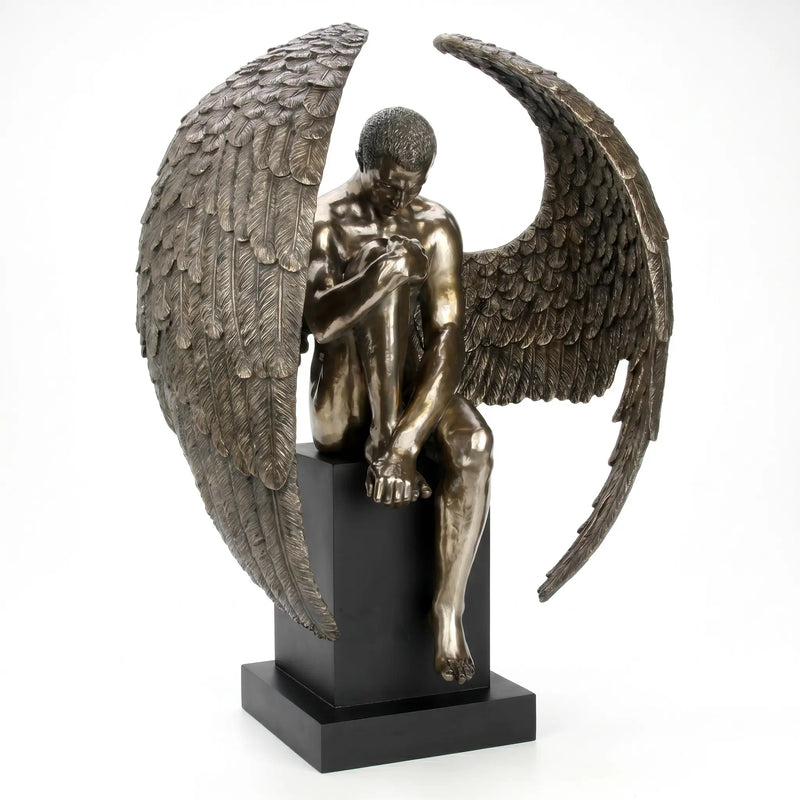 Large Fallen Angel Statue on Plinth