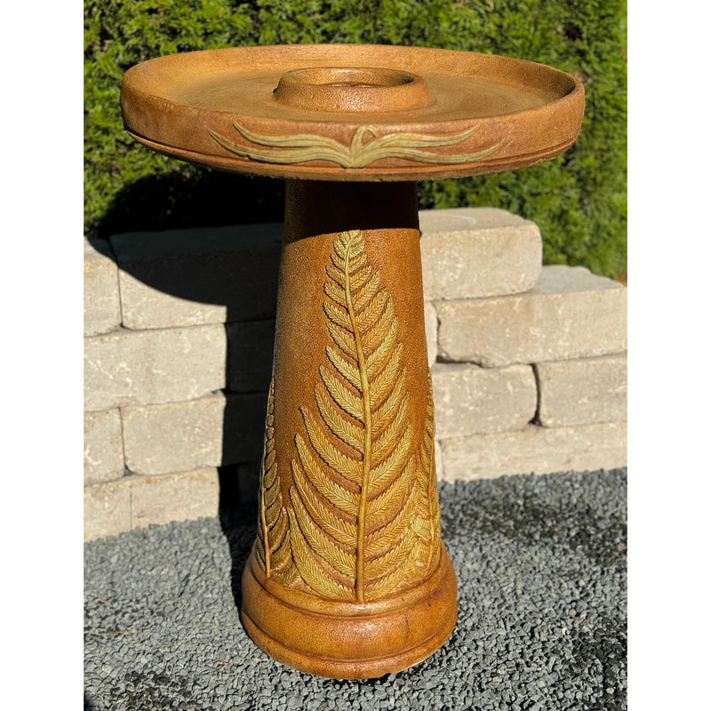 Fern Birdbath-Cast Stone