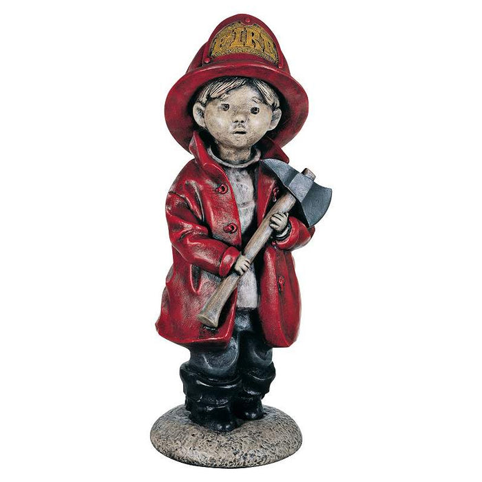 Little Firefigher Garden Statue- Cast Stone