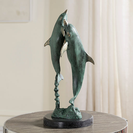 Flirty Dolphin Duo Sculpture