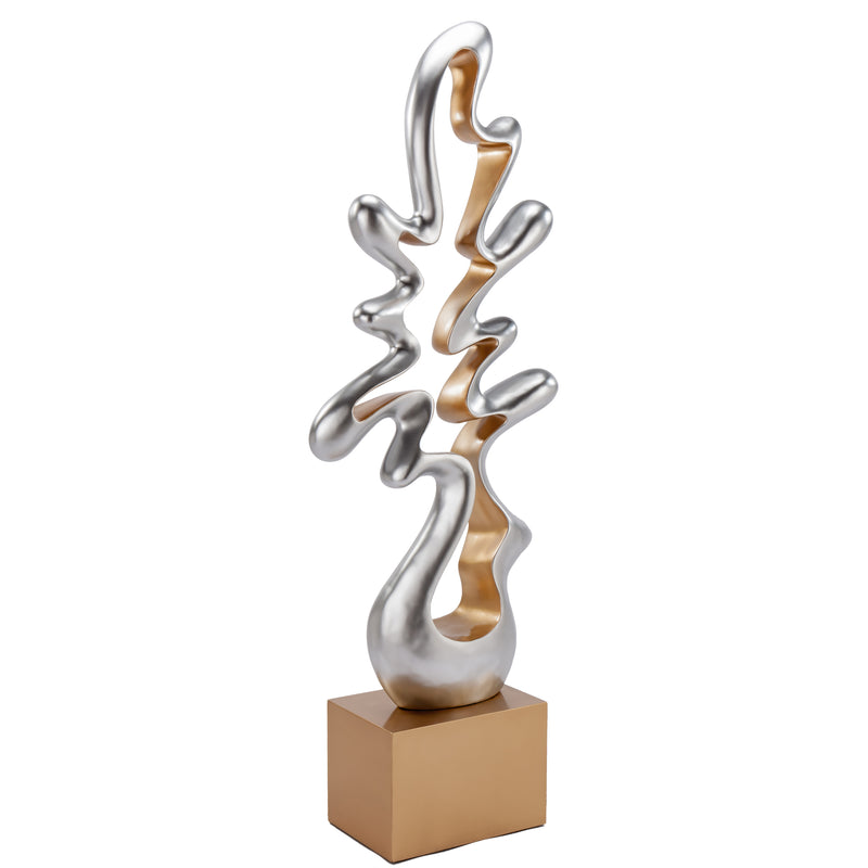 Effectus Modern Floor Sculpture-Silver/Gold