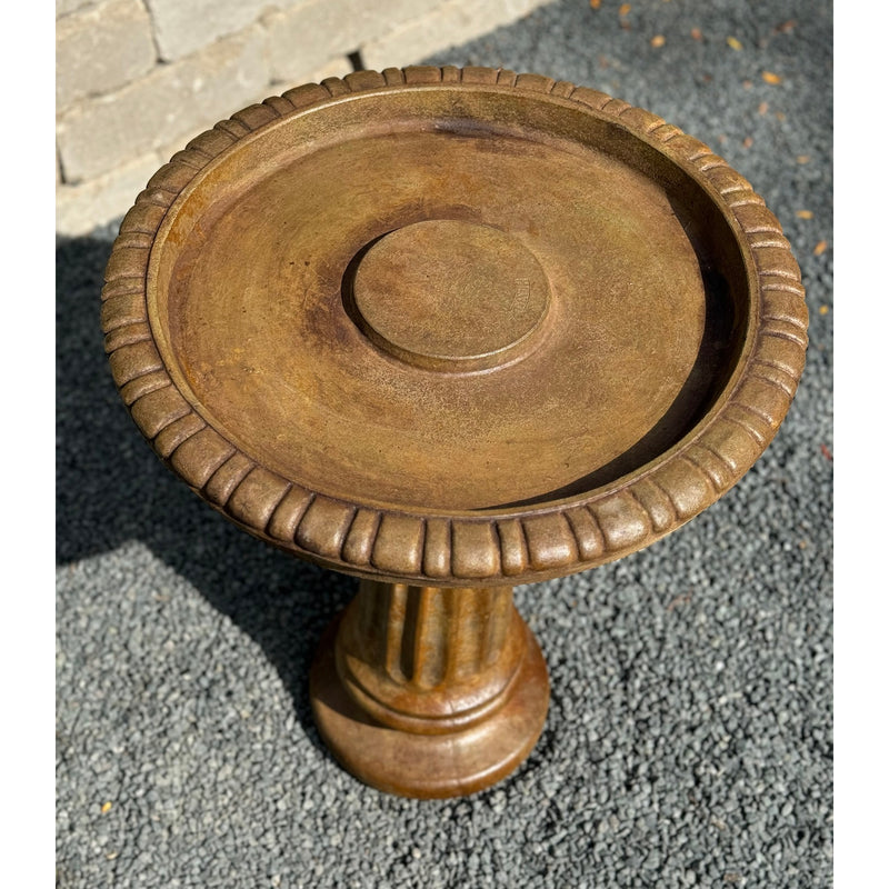 Fluted Birdbath- Cast Stone