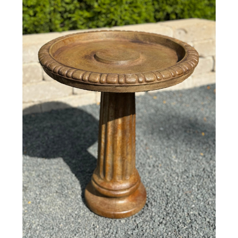 Fluted Birdbath- Cast Stone