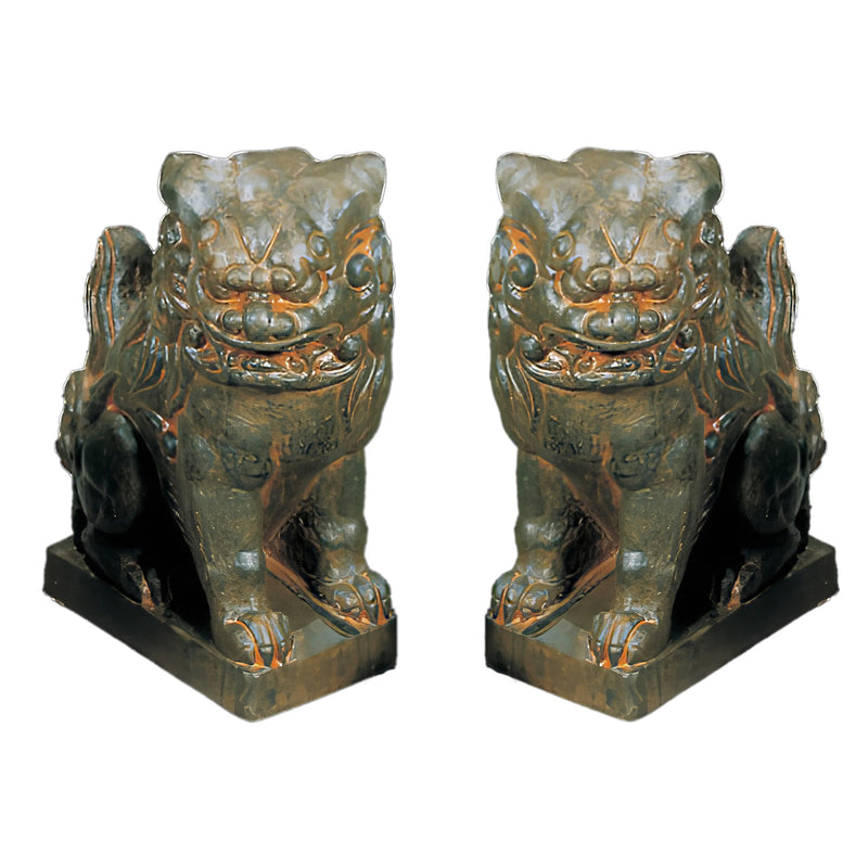Small Foo Dog Statue Set of 2-Cast Stone