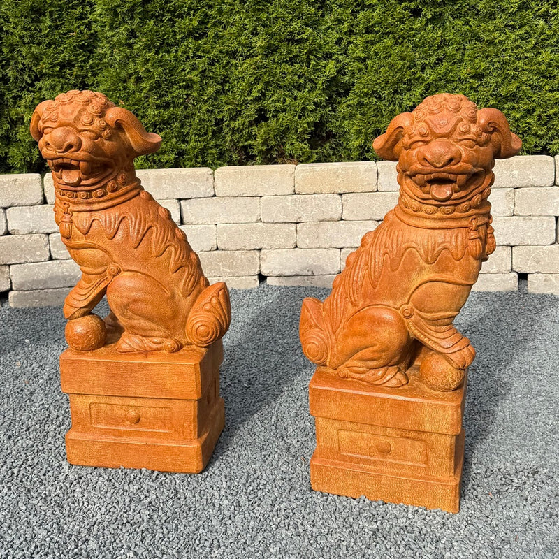 Foo Dog Statue Set of 2-Cast Stone
