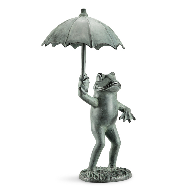 Frog With Umbrella Garden Spitter Fountain
