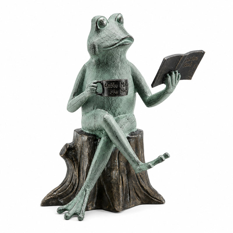 Joy Of Reading Frog Garden Sculpture