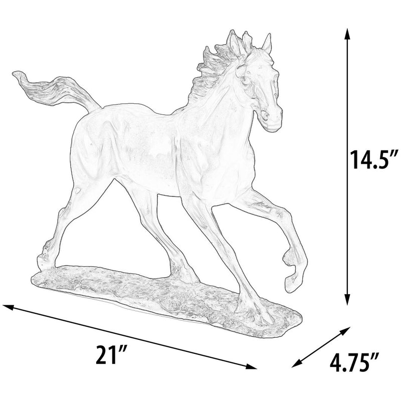Galloping Horse Statue with Bronze Finish