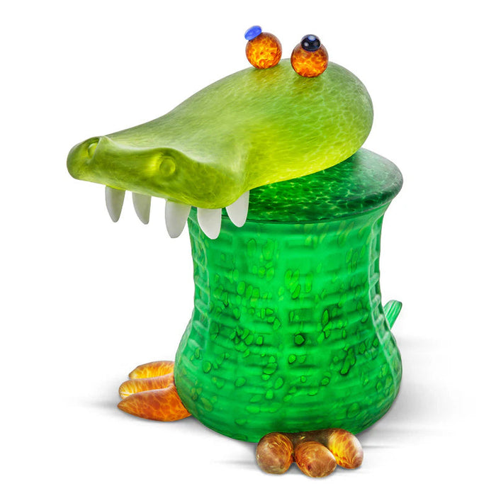 Alligator Art Glass Box by Borowski