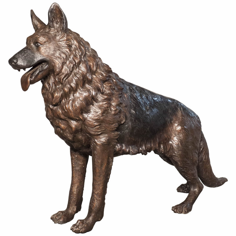 Bronze German Shepherd Dog Statue