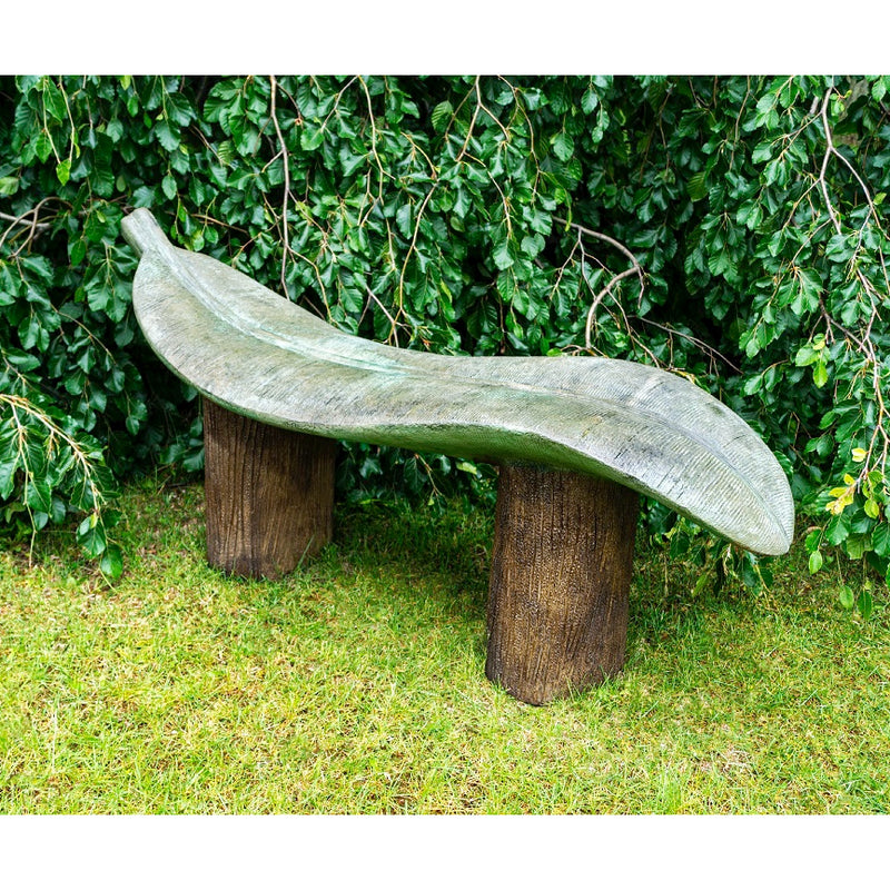 Giant Leaf Garden Bench-Cast Stone