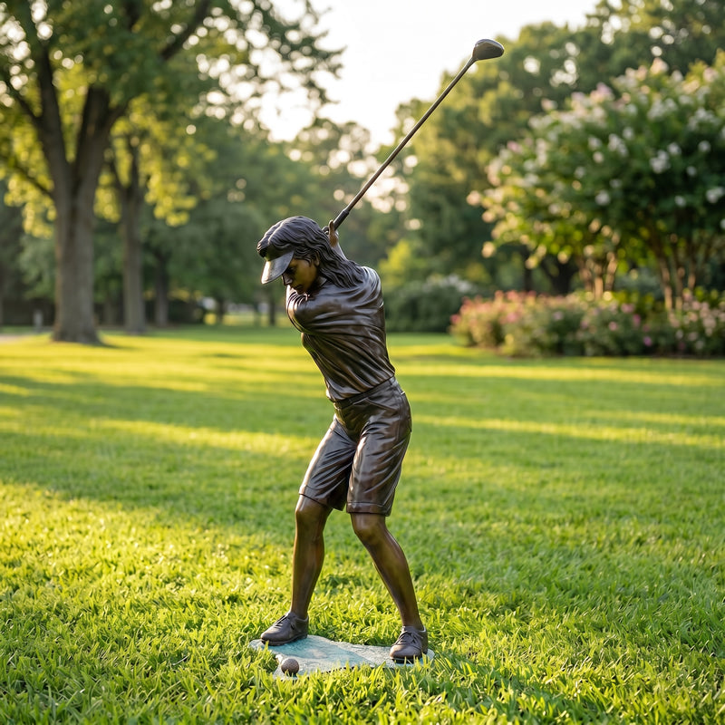 Bronze Female Golfer Sculpture