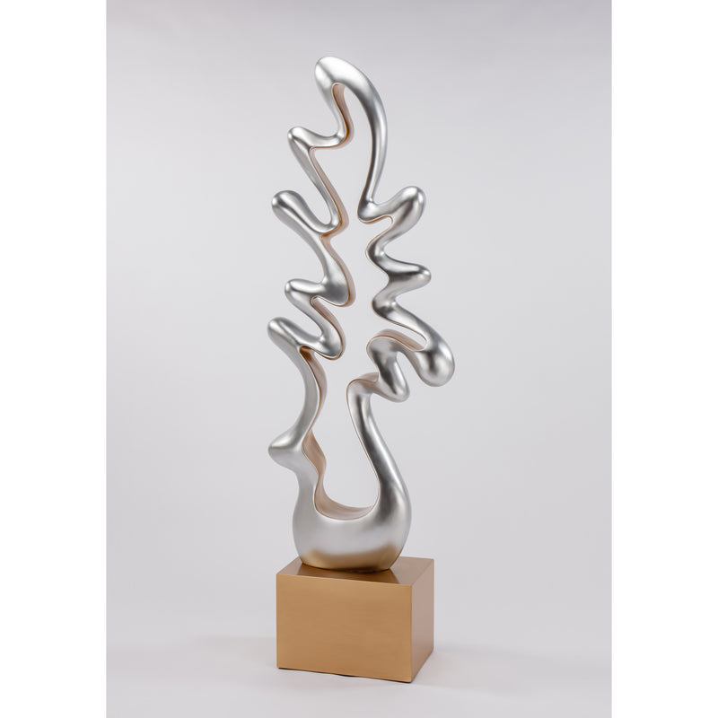 Effectus Modern Floor Sculpture-Silver/Gold