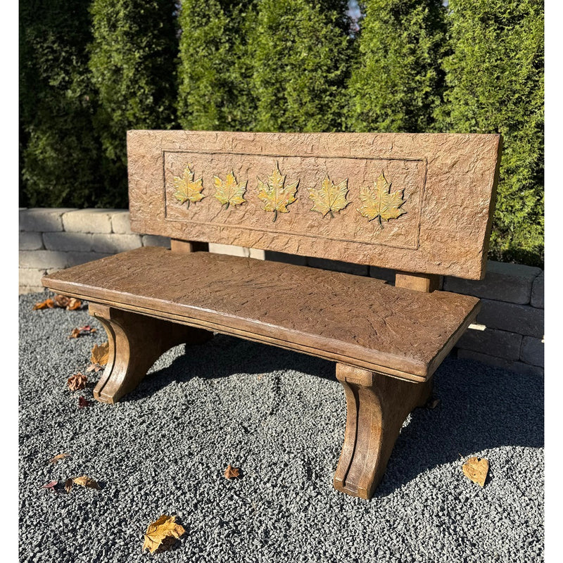 Grand Leaf Garden Bench-Cast Stone