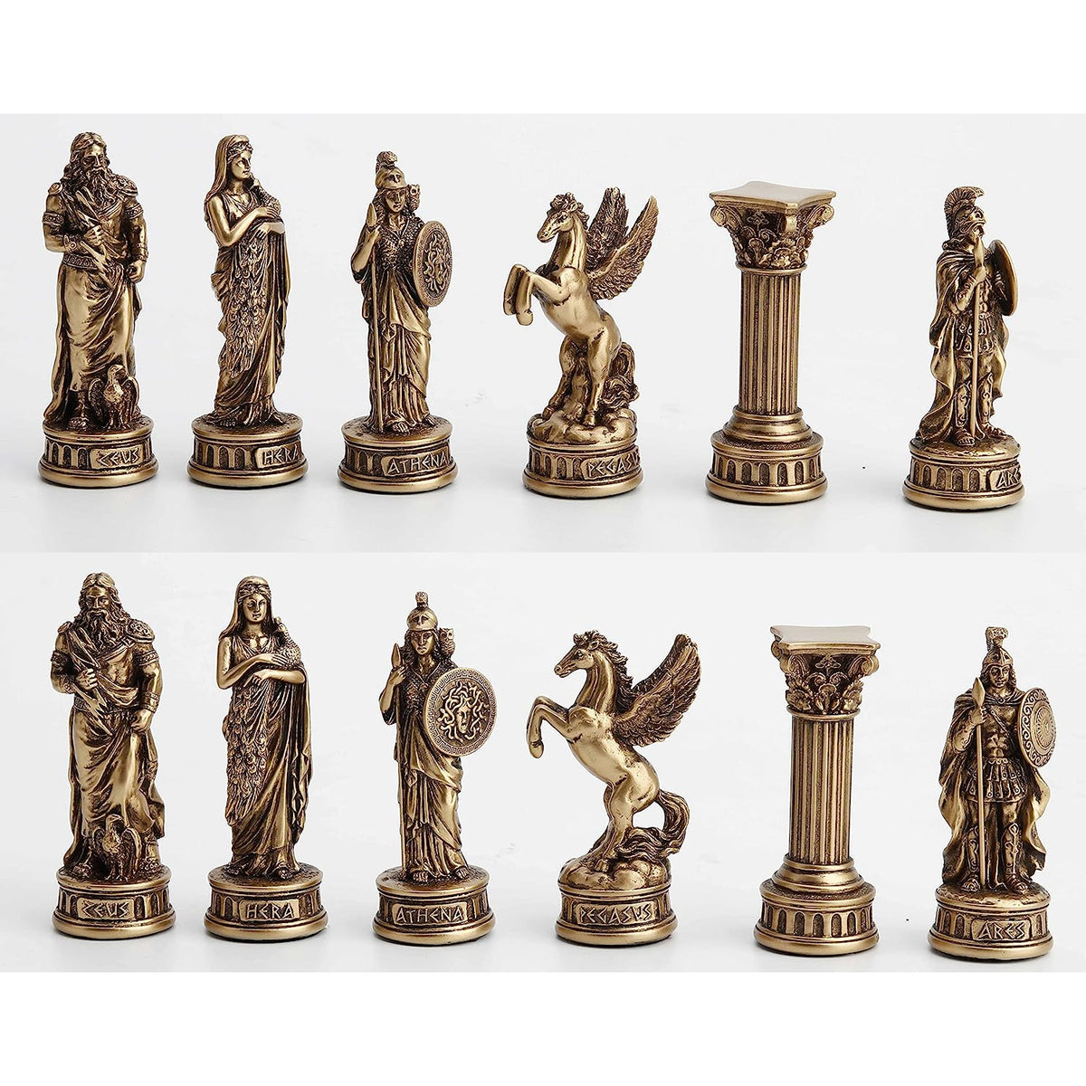 Greek vs Roman Gods Chess Set — AllSculptures