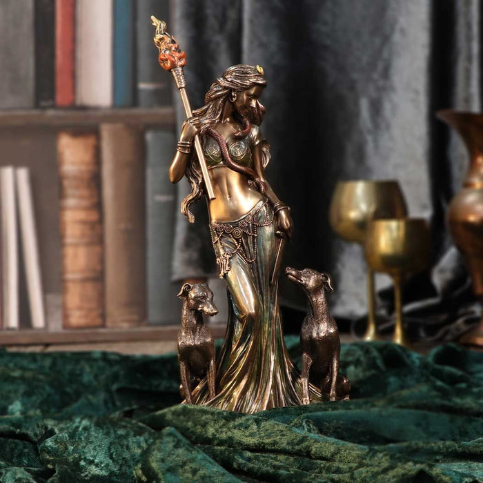 Hecate Greek Goddess of Magic with Dogs Statue