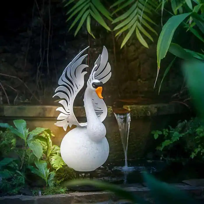 Hektor the Swan Bird Art Glass Sculpture by Borowski