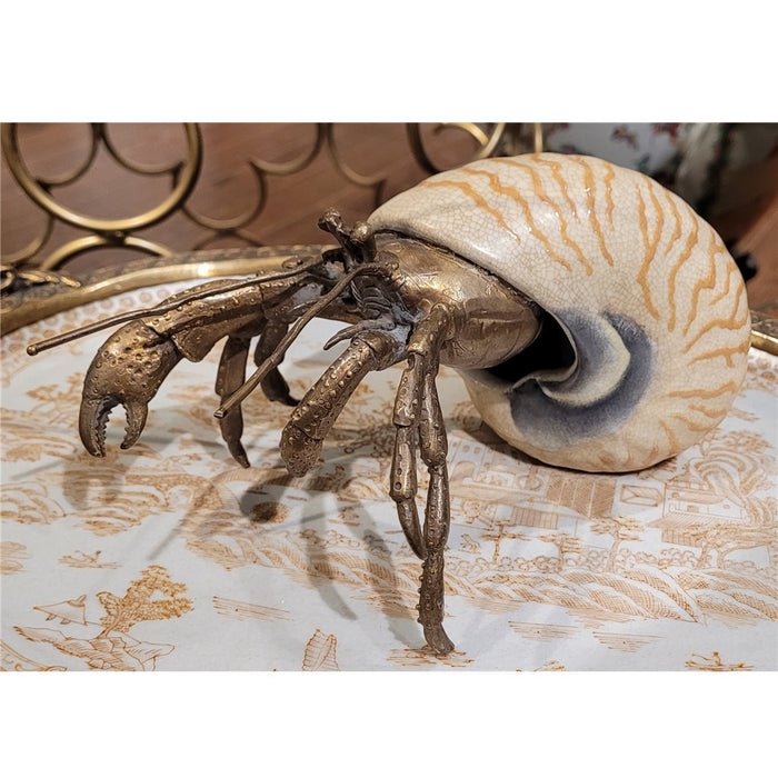 Hermit Crab Sculpture-Porcelain & Bronze