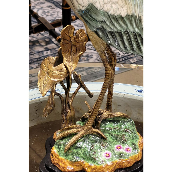 Heron Sculpture-Porcelain & Bronze