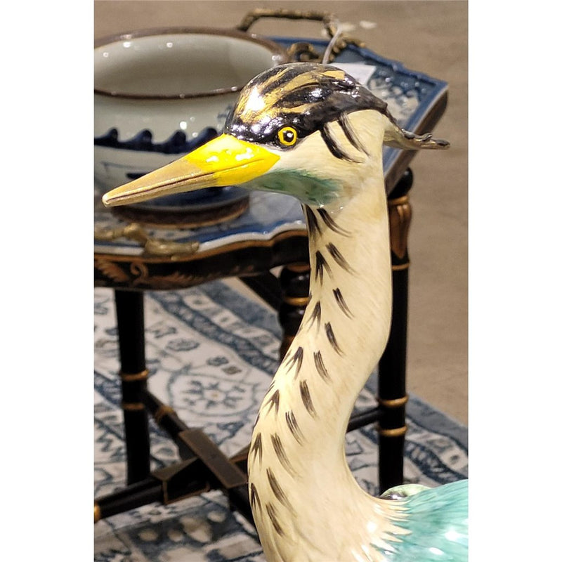 Heron Sculpture-Porcelain & Bronze