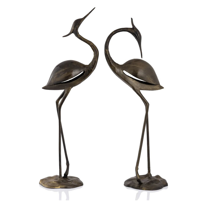 Modern Heron Garden Sculptures-Pair