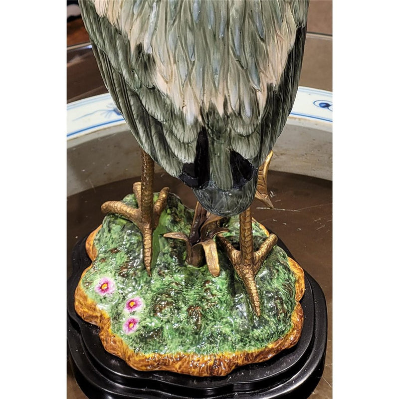 Heron Sculpture-Porcelain & Bronze