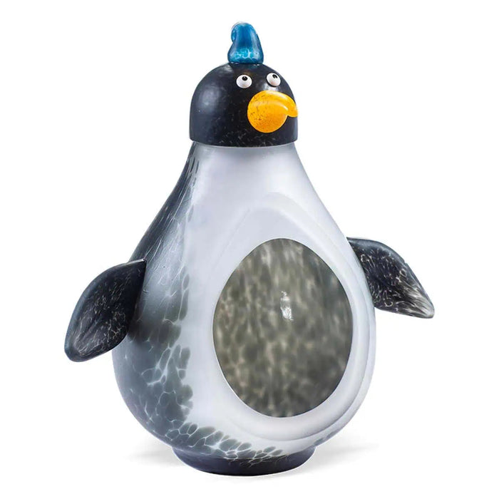 Huggy Art Glass Penguin Bowl by Borowski-Black