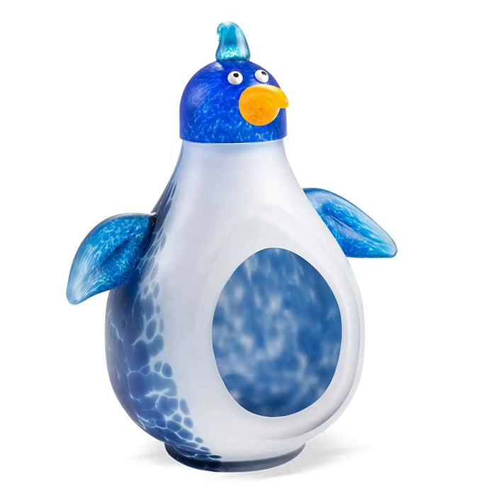 Huggy Art Glass Penguin Bowl by Borowski-Blue