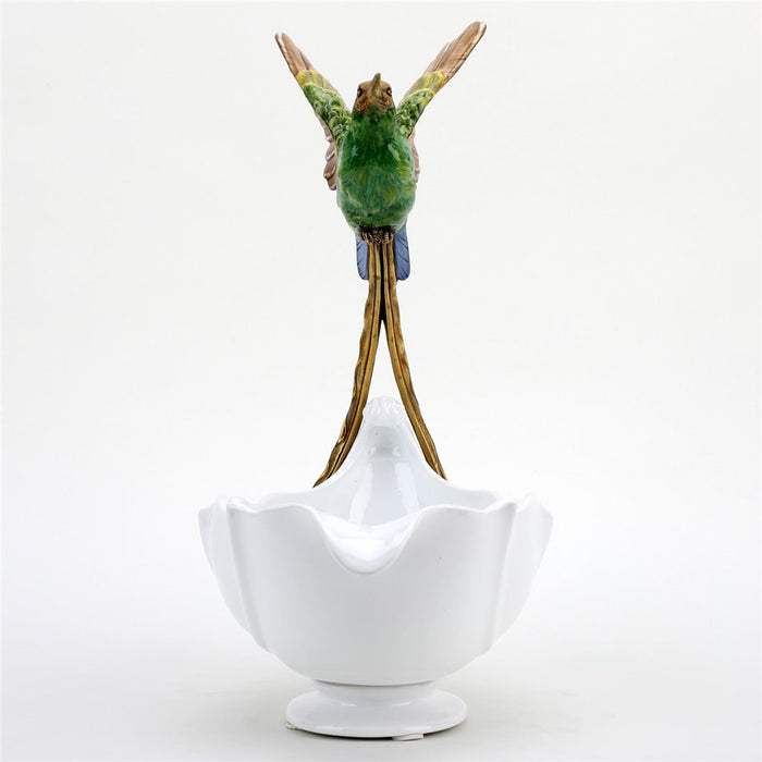 Hummingbird Bowl-Porcelain & Bronze