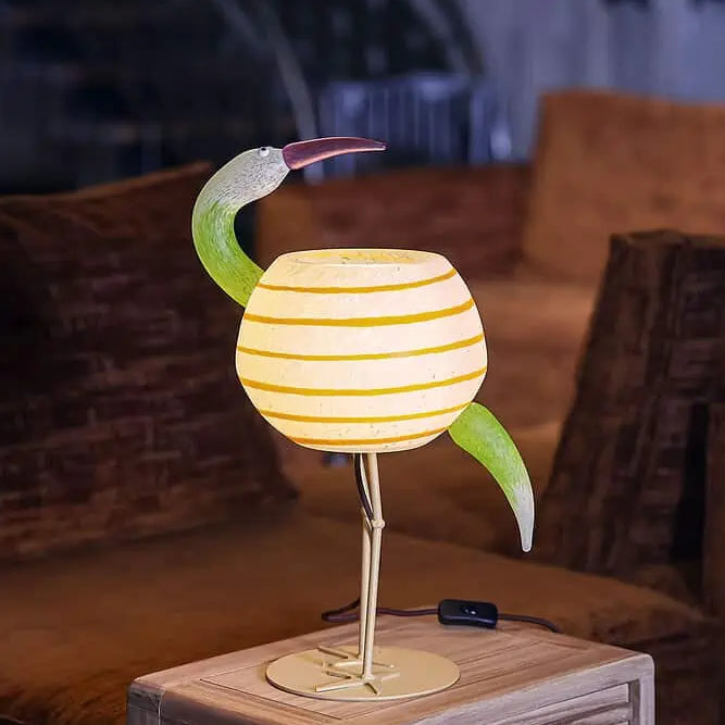 Ibis Art Glass Lamp by Borowski
