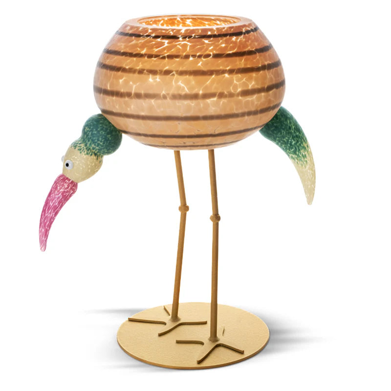 Art Glass Ibis Bowl by Borowski-Peach