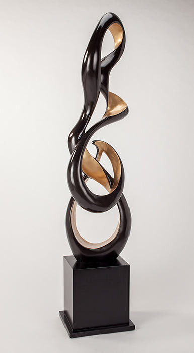 Imagine Modern Floor Sculpture-Black & Gold